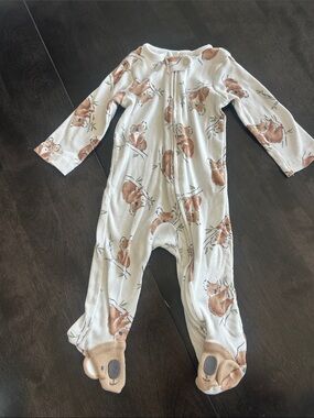 Carter's Cream & Brown Koala Print Footed One-Piece